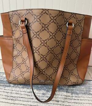 Nine West Table Treasure Monogram Tote Bag Brown